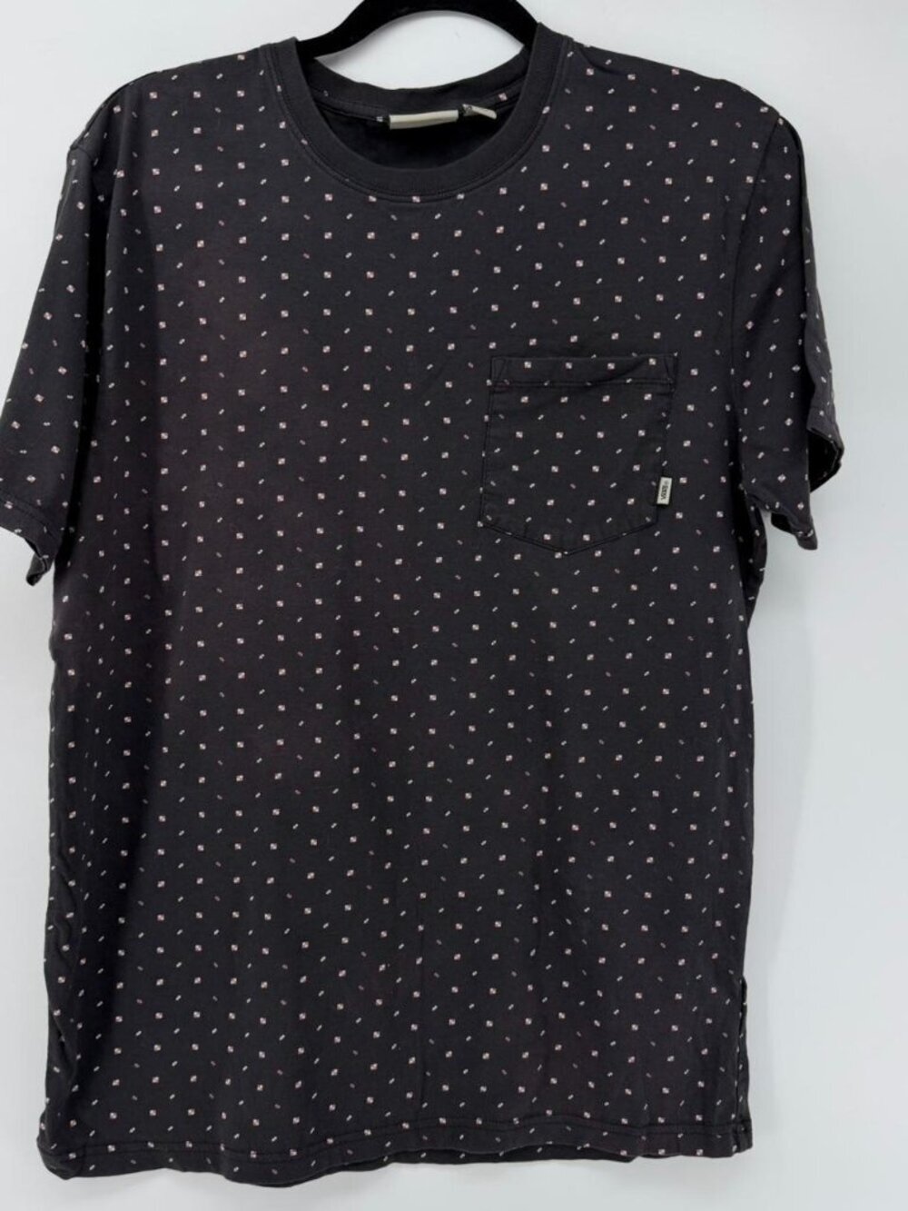 Vans Off The Wall Pocket T-Shirt Large Black Dotted Geometric Print Skater Mens